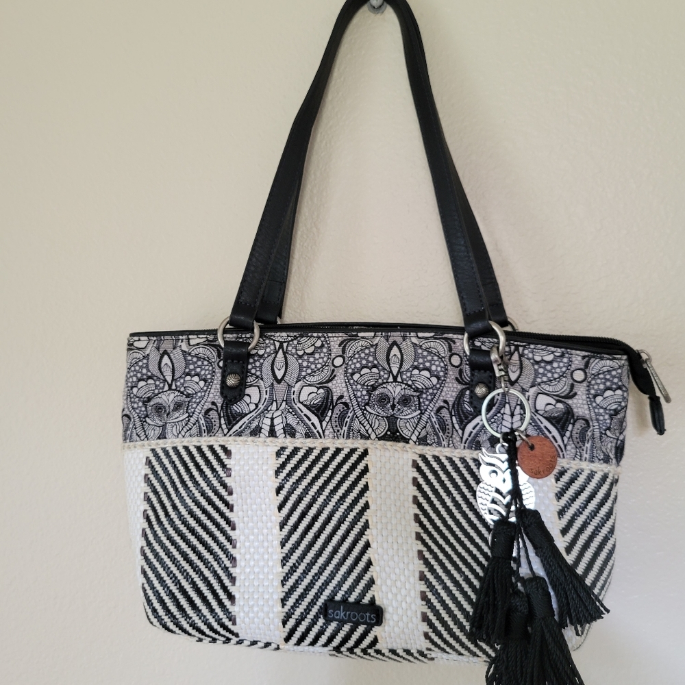 Sakroots Juke and Cotton Owl Print Purse Like New
